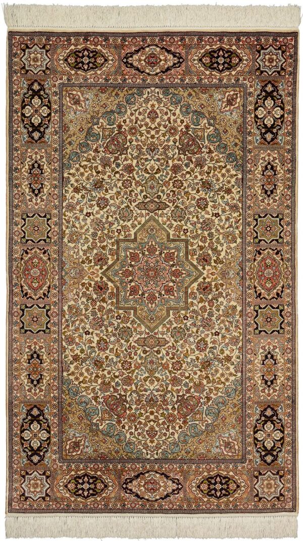 Qom Oriental Rug 92 × 152 cm, Silk, hand-knotted