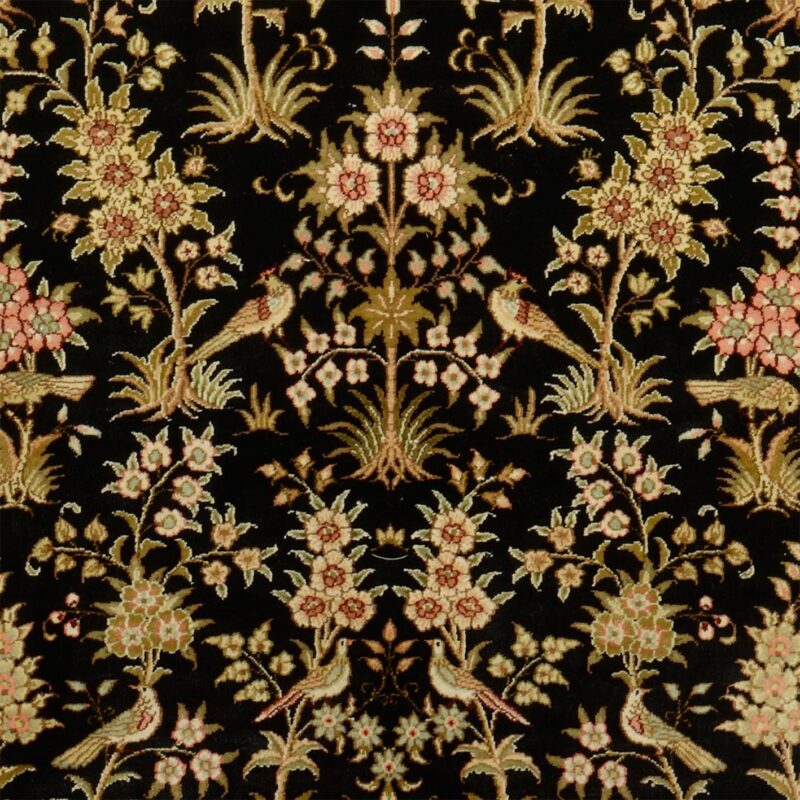 Qom Oriental Rug 93 × 155 cm, Silk, hand-knotted, exclusive — view 4 Qom Oriental Rug 93 × 155 cm, Silk, hand-knotted, exclusive — view 4