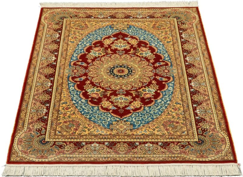 Qom Oriental Rug 94 × 137 cm, Silk, hand-knotted, exclusive — view 2