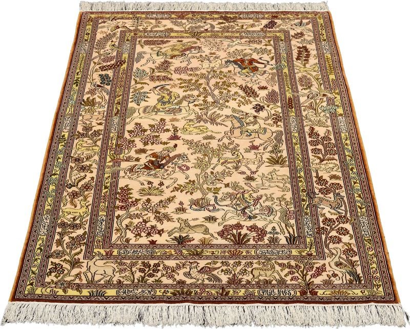 Qom Oriental Rug 94 × 154 cm, Silk, hand-knotted — view 2