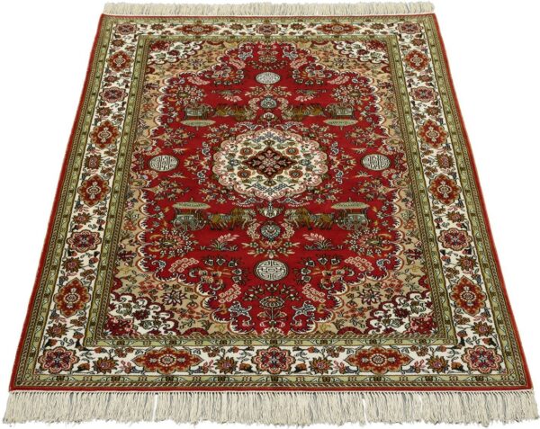 Qom Oriental Rug 95 × 155 cm, Silk, Multicolor, hand-knotted — view 2