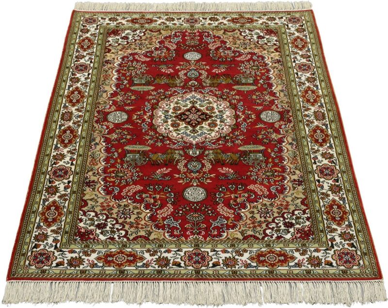 Qom Oriental Rug 95 × 155 cm, Silk, Multicolor, hand-knotted — view 2