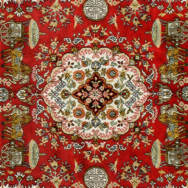 Qom Oriental Rug 95 × 155 cm, Silk, Multicolor, hand-knotted — view 4