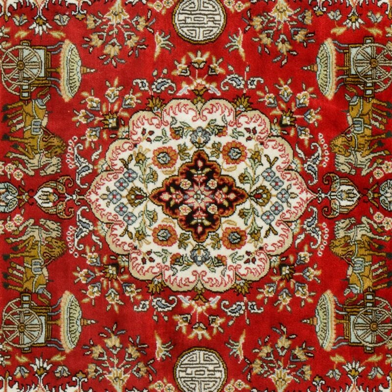 Qom Oriental Rug 95 × 155 cm, Silk, Multicolor, hand-knotted — view 4