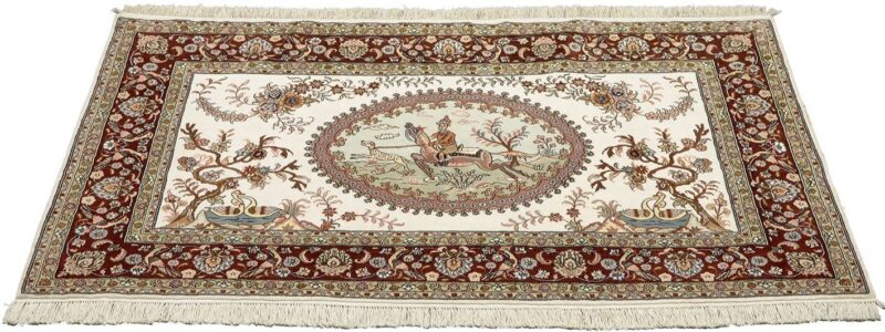 Qom Oriental Rug 95 × 156 cm, Silk, hand-knotted — view 2