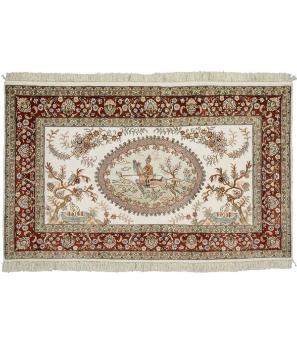 Qom Oriental Rug 95 × 156 cm, Silk, hand-knotted