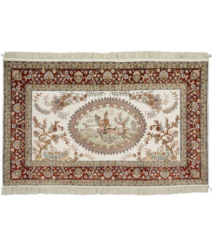 Qom Oriental Rug 95 × 156 cm, Silk, hand-knotted