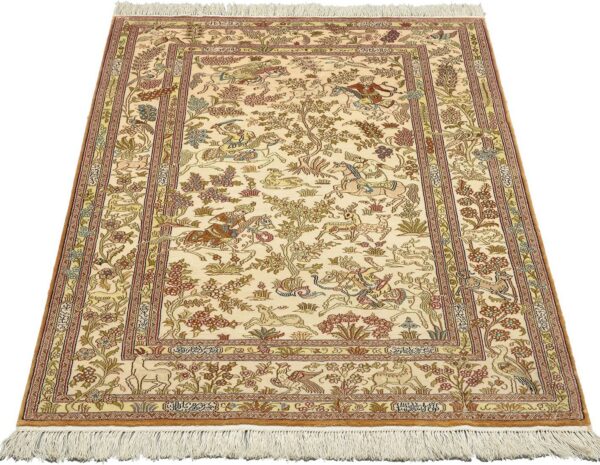 Qom Oriental Rug 95 × 156 cm, Silk, hand-knotted, exclusive — view 2
