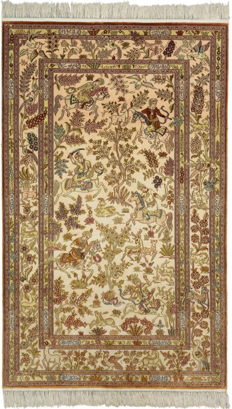 Qom Oriental Rug 95 × 156 cm, Silk, hand-knotted, exclusive