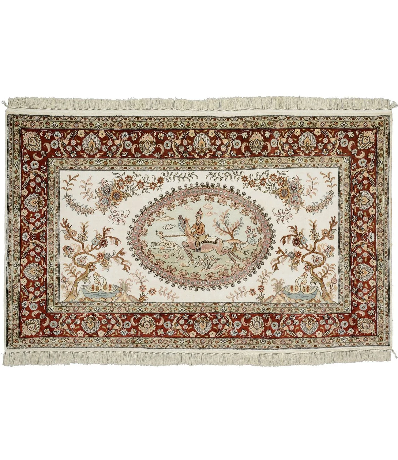 Qom Oriental Rug 95 × 156 cm, Silk, hand-knotted