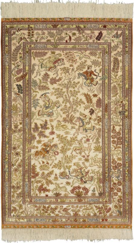 Qom Oriental Rug 97 × 154 cm, Silk, hand-knotted