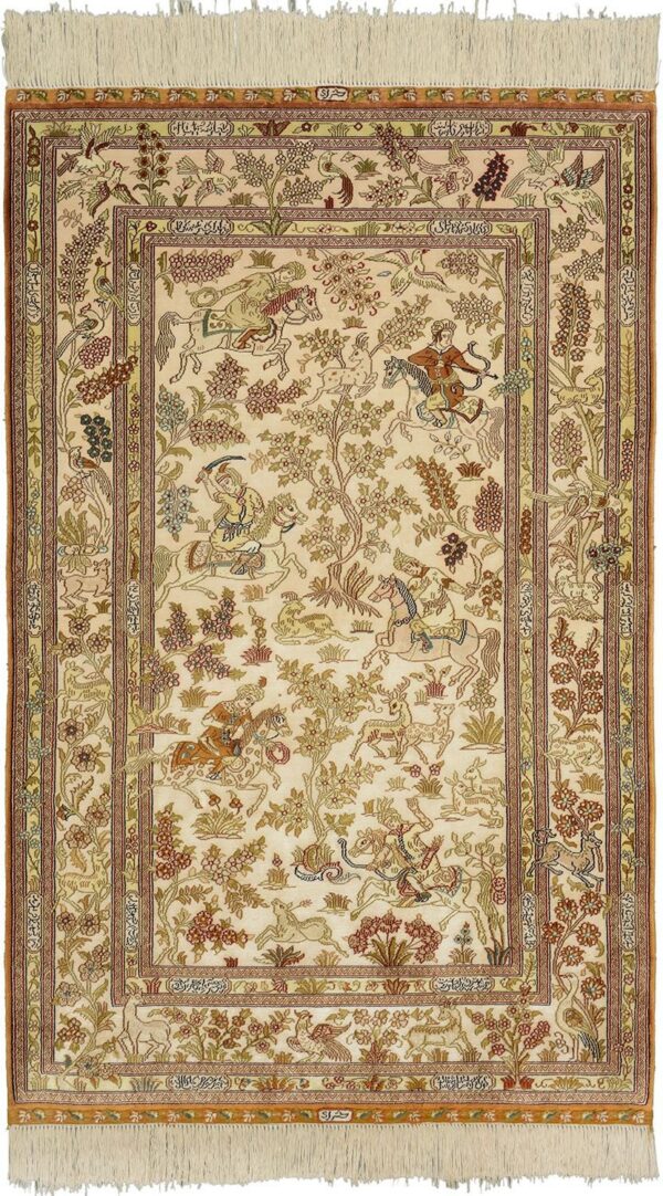 Qom Oriental Rug 97 × 154 cm, Silk, hand-knotted