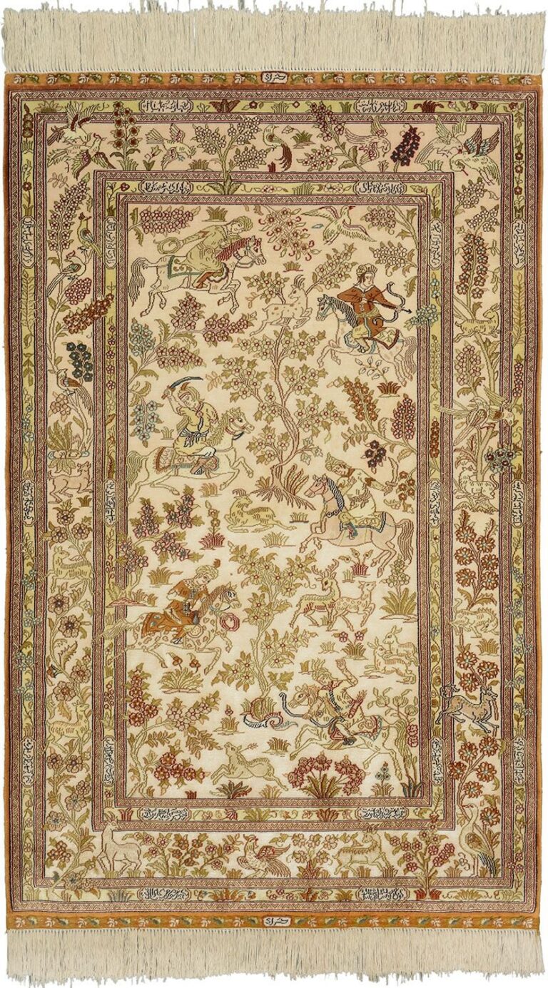 Qom Oriental Rug 97 × 154 cm, Silk, hand-knotted