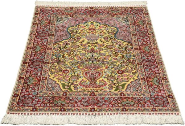 Hereke Oriental Rug 102 × 142 cm, Silk, hand-knotted — view 2