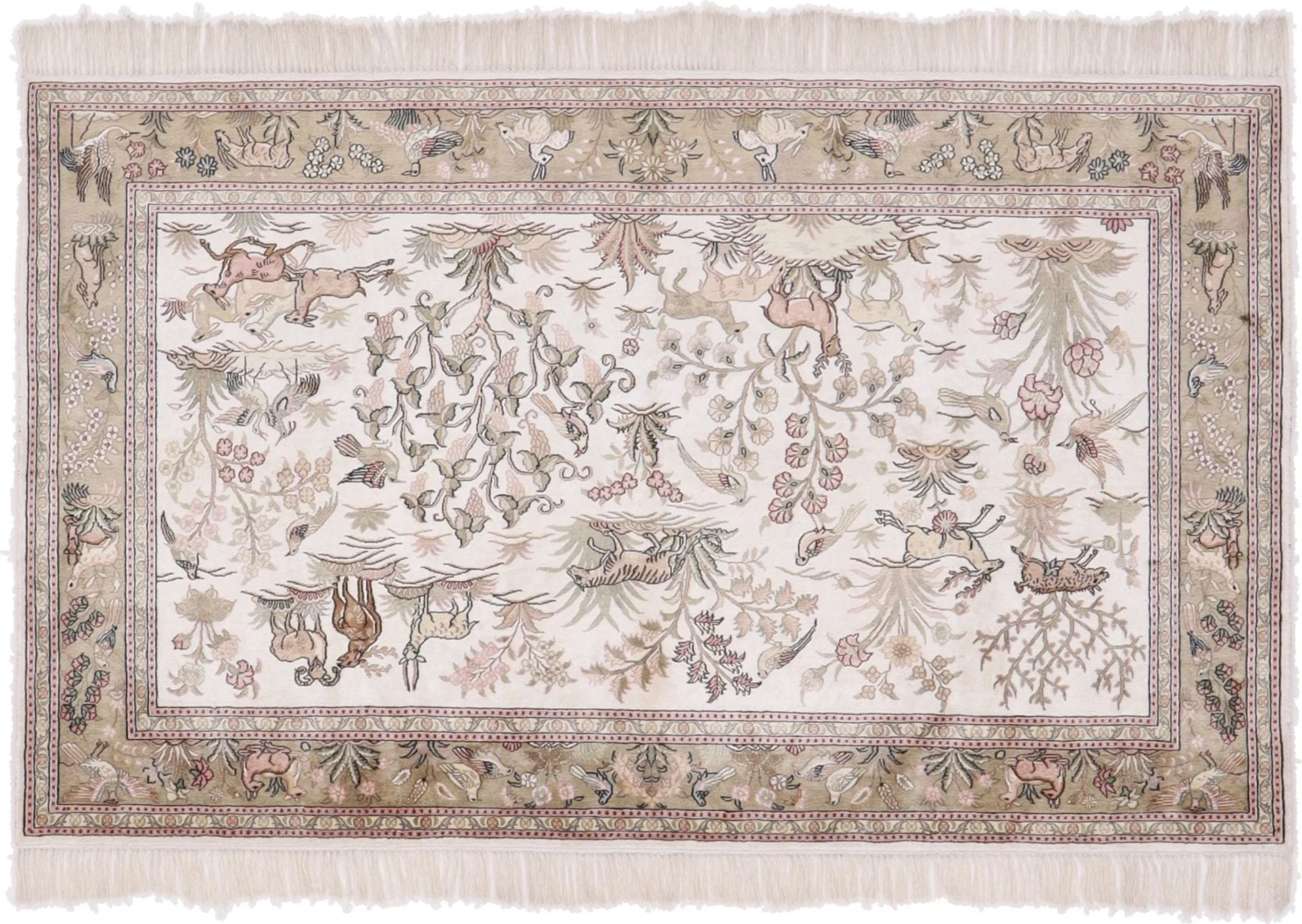 Hereke Oriental Rug 122 × 183 cm, Silk, hand-knotted