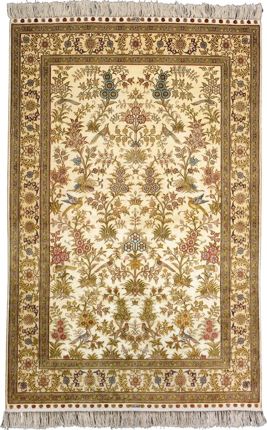 Hereke Oriental Rug 122 × 185 cm, Silk, hand-knotted