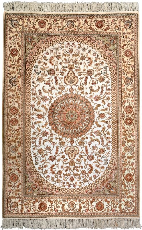 Hereke Oriental Rug 123 × 182 cm, Silk, hand-knotted