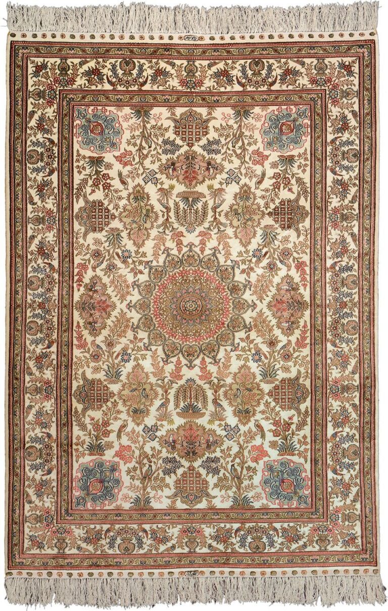 Hereke Oriental Rug 124 × 181 cm, Silk, hand-knotted, antique