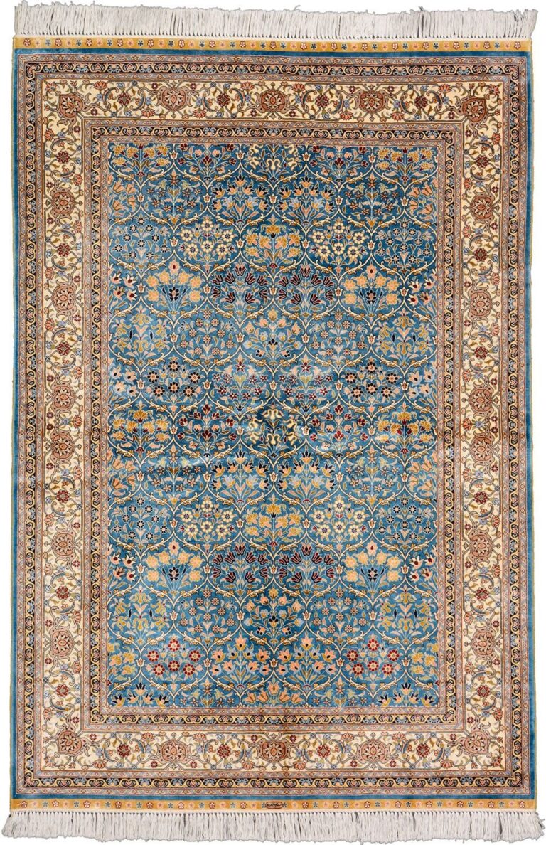 Hereke Oriental Rug 125 × 183 cm, Silk, hand-knotted