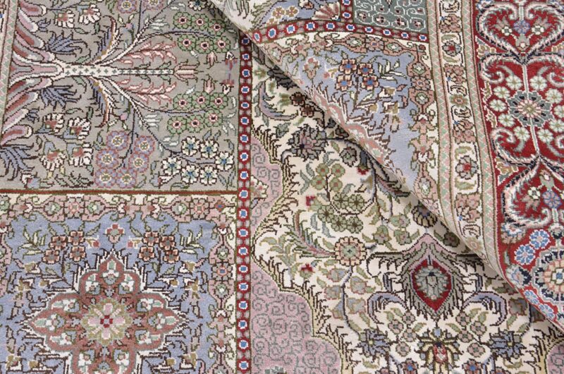 Hereke Oriental Rug 125 × 190 cm, Silk, Red/Orange, hand-knotted — view 5