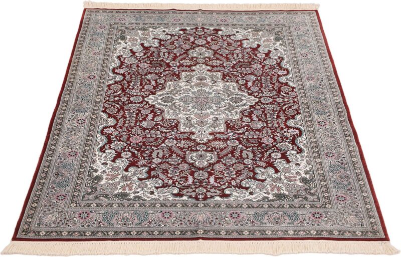 Hereke Oriental Rug 125 × 190 cm, Silk, Red/Orange, hand-knotted — view 2