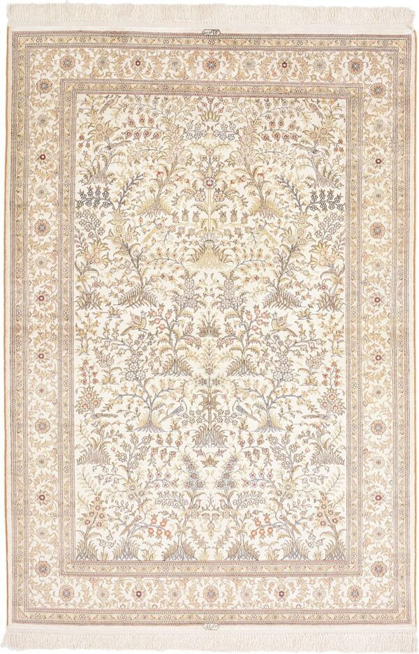 Hereke Oriental Rug 126 × 189 cm, Silk, hand-knotted