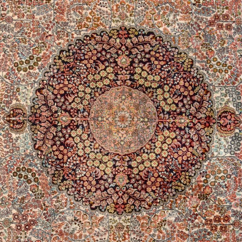 Hereke Oriental Rug 246 × 300 cm, Silk, Red/Orange, hand-knotted — view 4