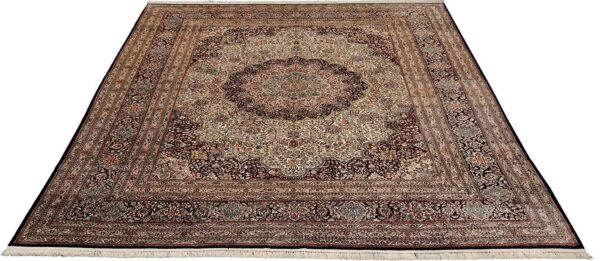 Hereke Oriental Rug 246 × 300 cm, Silk, Red/Orange, hand-knotted — view 2