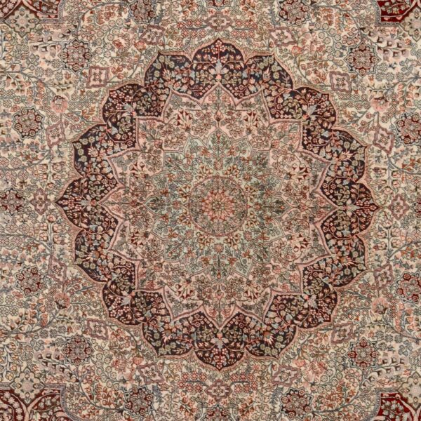 Hereke Oriental Rug 246 × 300 cm, Silk, Red/Orange, hand-knotted — view 4