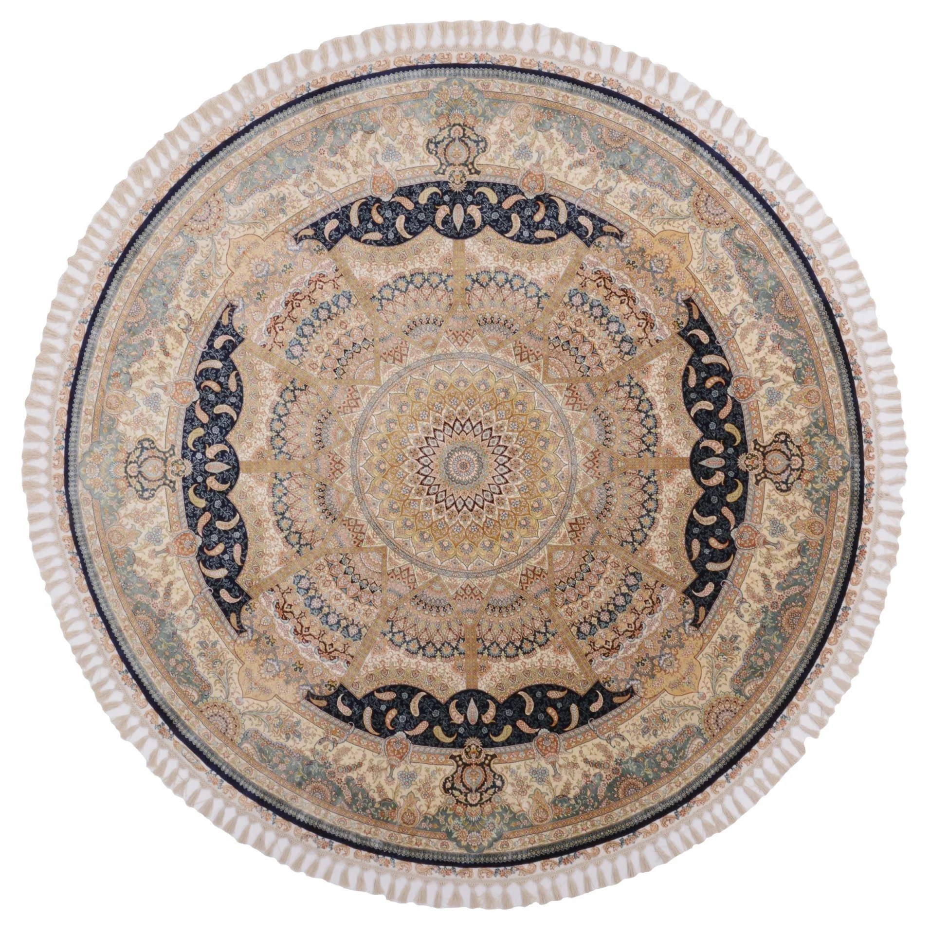 Hereke Oriental Rug 248 × 248 cm, Silk, hand-knotted