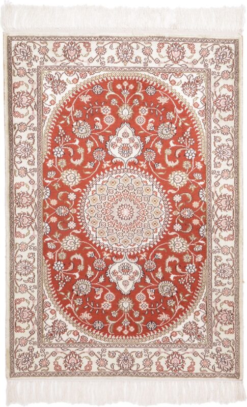 Hereke Oriental Rug 61 × 91 cm, Silk, hand-knotted, exclusive