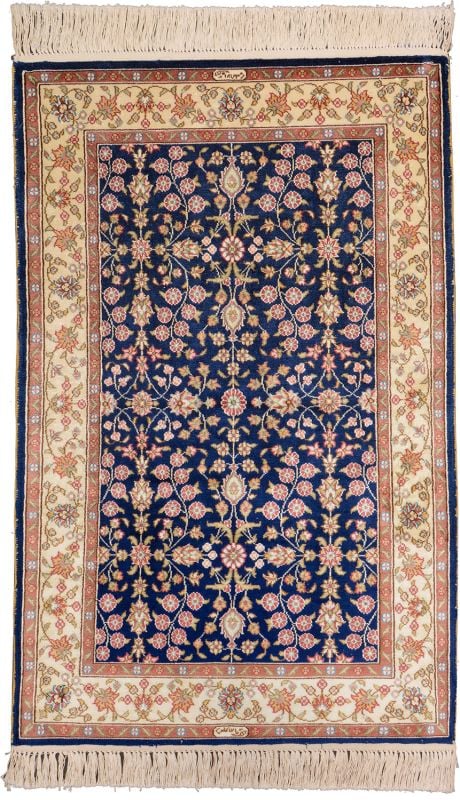 Hereke Oriental Rug 61 × 93 cm, Silk, hand-knotted