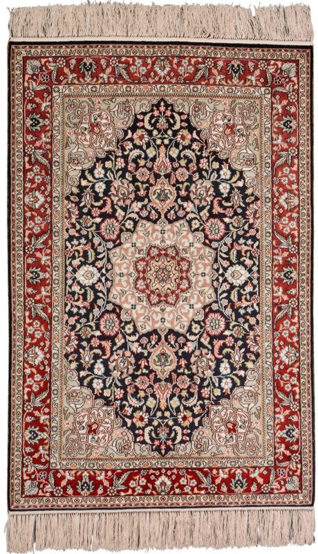 Hereke Oriental Rug 62 × 95 cm, Silk, hand-knotted