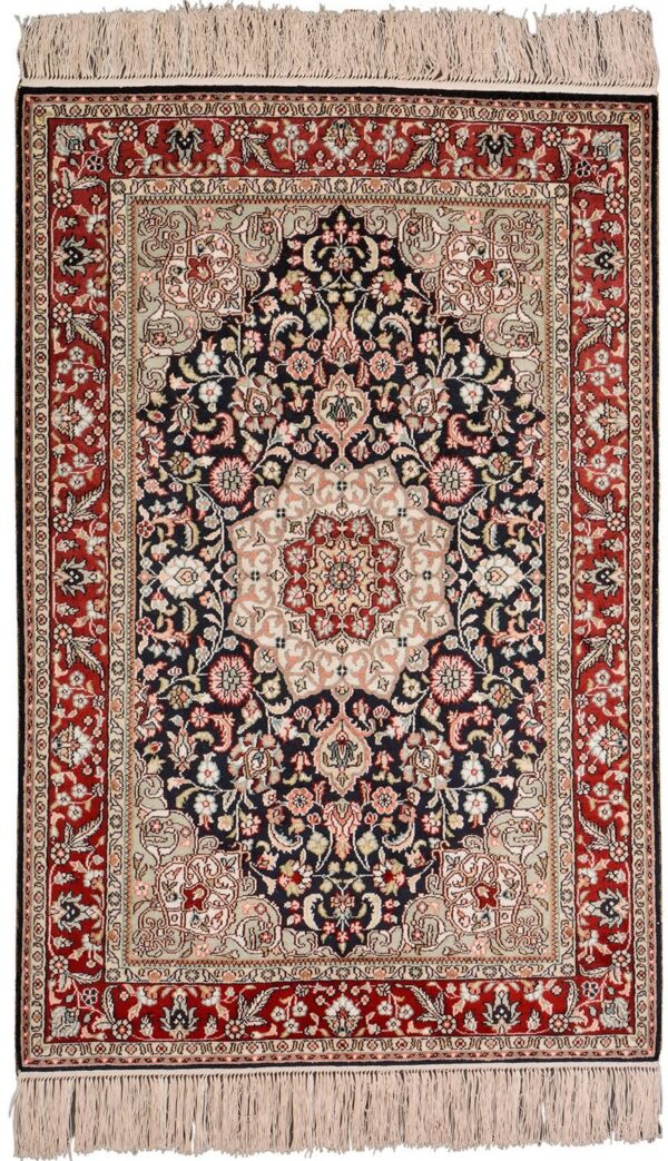 Hereke Oriental Rug 62 × 95 cm, Silk, hand-knotted