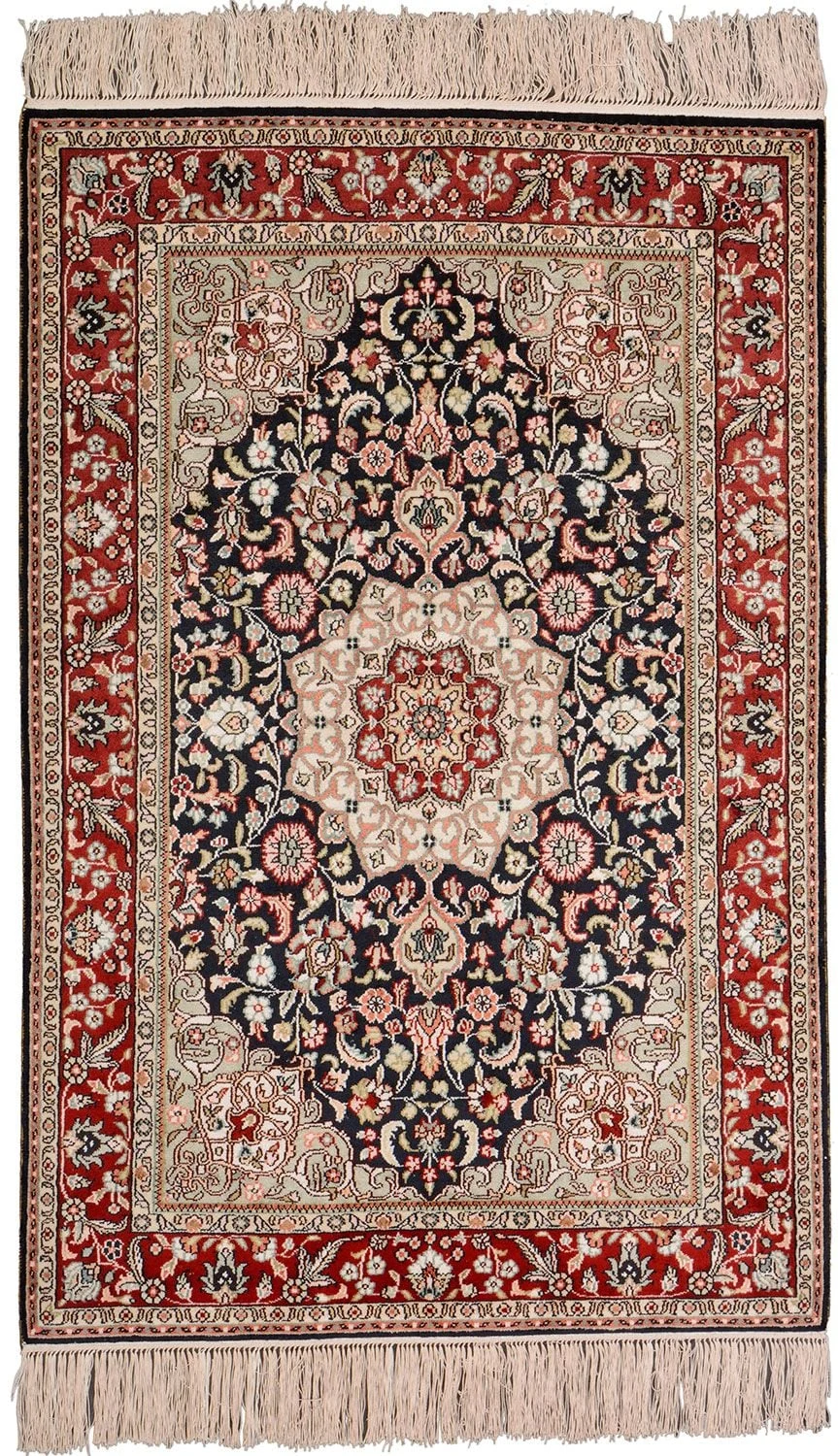 Hereke Oriental Rug 62 × 95 cm, Silk, hand-knotted