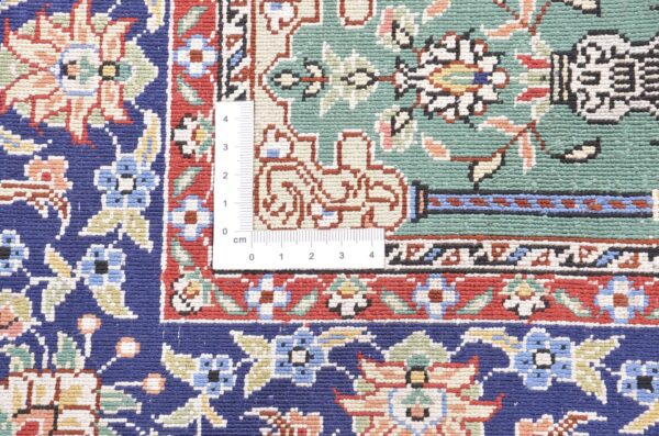 Hereke Oriental Rug 63 × 92 cm, Silk, Blue/Turquoise, hand-knotted — view 3