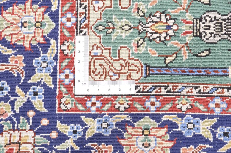 Hereke Oriental Rug 63 × 92 cm, Silk, Blue/Turquoise, hand-knotted — view 3