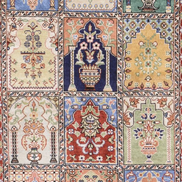 Hereke Oriental Rug 63 × 92 cm, Silk, Blue/Turquoise, hand-knotted — view 4