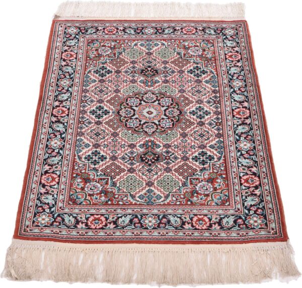 Hereke Oriental Rug 63 × 93 cm, Silk, Red/Orange, hand-knotted — view 2
