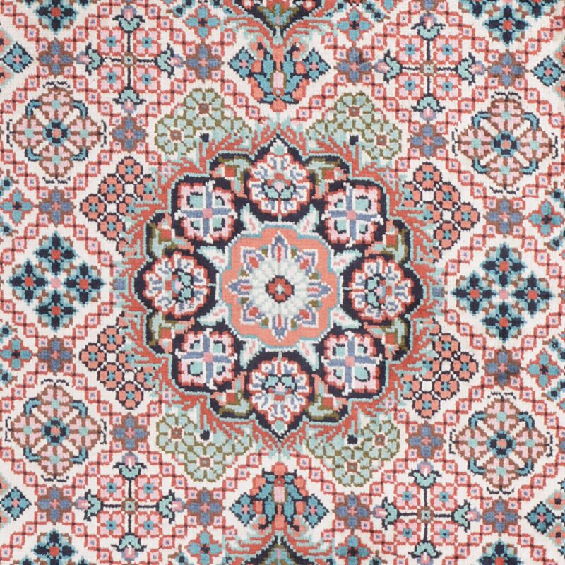 Hereke Oriental Rug 63 × 93 cm, Silk, Red/Orange, hand-knotted — view 4