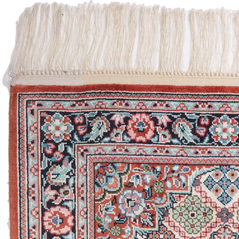 Hereke Oriental Rug 63 × 93 cm, Silk, Red/Orange, hand-knotted — view 5