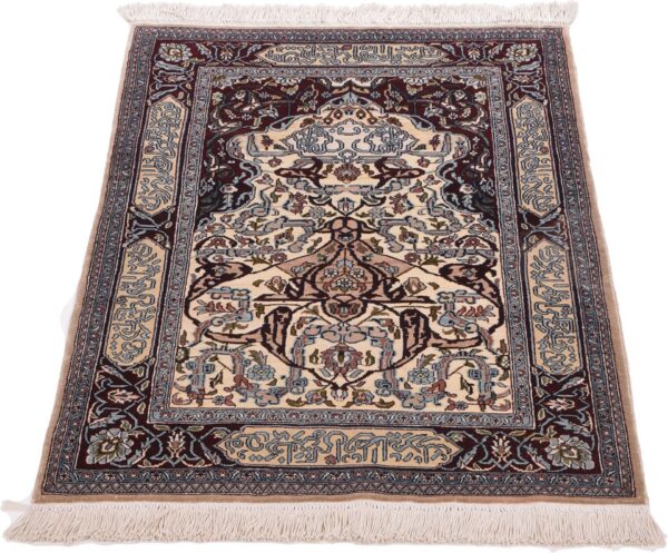 Hereke Oriental Rug 63 × 93 cm, Silk, Red/Orange, hand-knotted — view 2