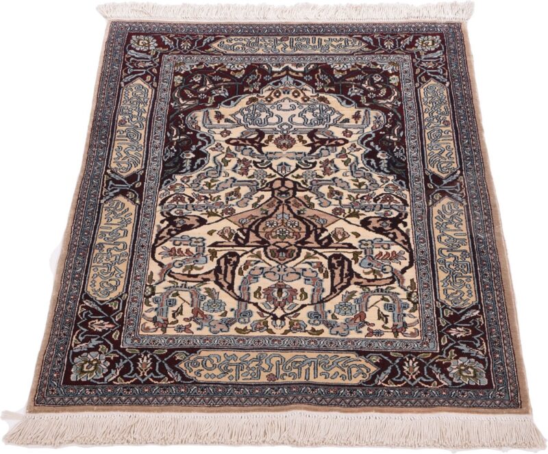 Hereke Oriental Rug 63 × 93 cm, Silk, Red/Orange, hand-knotted — view 2