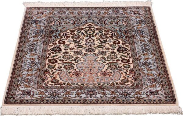 Hereke Oriental Rug 63 × 93 cm, Silk, Red/Orange, hand-knotted — view 2