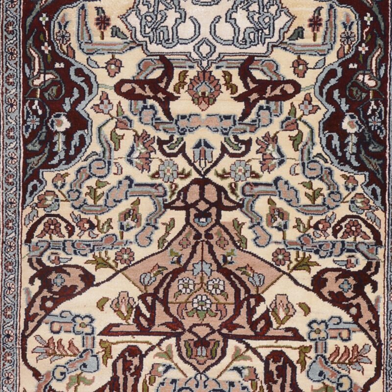 Hereke Oriental Rug 63 × 93 cm, Silk, Red/Orange, hand-knotted — view 4