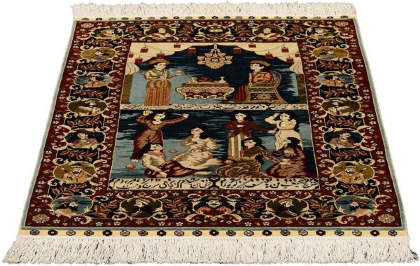 Hereke Oriental Rug 63 × 93 cm, Silk, Multicolor, hand-knotted — view 2