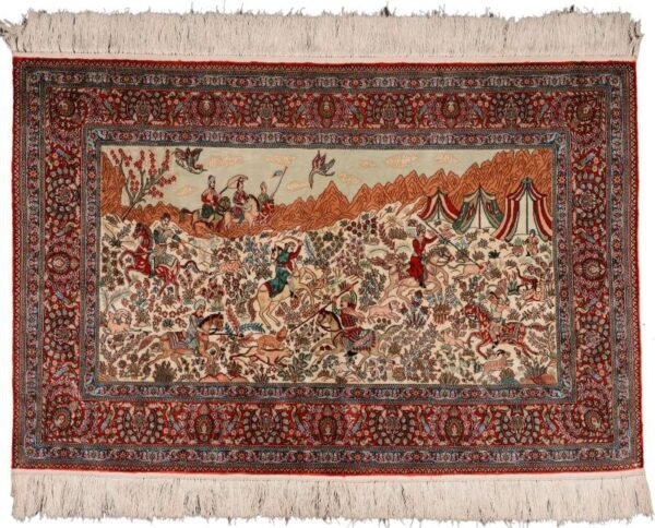 Hereke Oriental Rug 63 × 94 cm, Silk, hand-knotted, exclusive