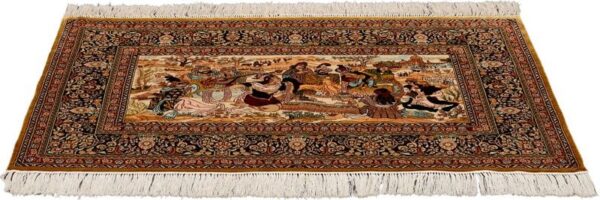 Hereke Oriental Rug 63 × 95 cm, Silk, hand-knotted, extra fine — view 2