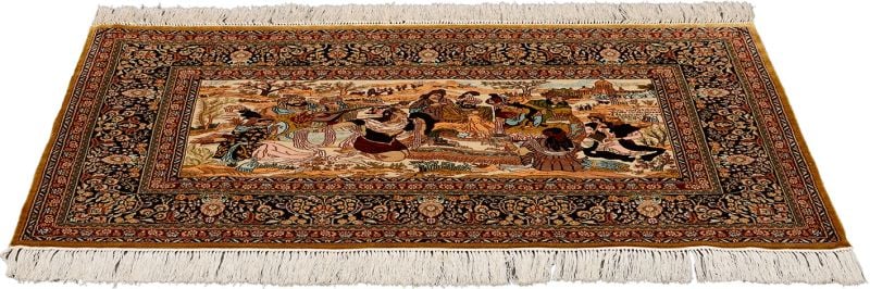 Hereke Oriental Rug 63 × 95 cm, Silk, hand-knotted, extra fine — view 2