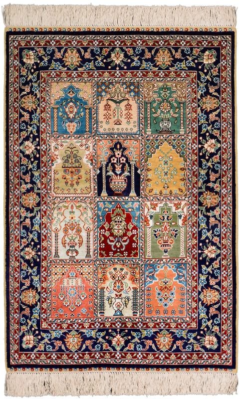 Hereke Oriental Rug 64 × 94 cm, Silk, hand-knotted
